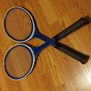 Blue Composite Tennis Rackets by Yamaha. Vintage Racket produced in the mid 70's